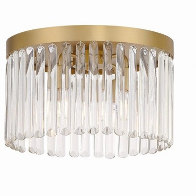 Emory Modern Gold 4-Light Flush Mount with Glass Crystals