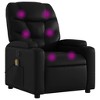 vidaXL Massage Recliner Chair For Elderly - Manual Reclining, Vibration Massage, Faux Leather, Cup Holders, Black - 2 of 4