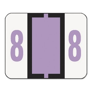 Smead Single Digit End Tab Labels Number 8 Lavender 500/Roll 67378 - 1 of 4