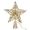 Kurt Adler 11.8-Inch Battery Operated LED Lighted 5-Point Gold Metal Star Tree Topper - 3 of 4