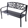Tangkula 50"Patio Bench Porch Chair Steel Frame Cast Iron Loveseat w/ Backrest for Park Garden - 2 of 4