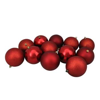 Sunnydaze 24ct 60mm Merry Medley Shatterproof Christmas Ornaments - Red/White