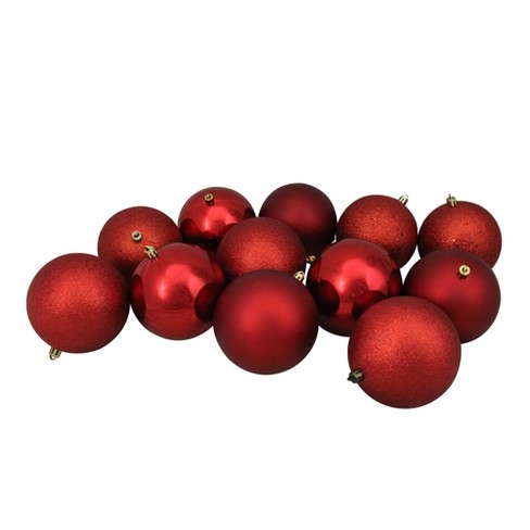 Northlight 12ct Shatterproof 4-finish Christmas Ball Ornament Set 4 ...