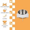 THE LICKER STORE Intersecta Small/Medium Concrete & Stainless Steel Bowl 16oz (2 Cups) w/ Metal Stand Pet Feeder - 3 of 4