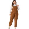 Agnes Orinda Women's Plus Size Corduroy Adjustable Straps with Pocket Fashion Overalls - 3 of 4