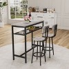 Okak 3-Piece Industrial Double-Tier Dining Table Set & Backrest Chairs for Dining Room,Restaurant,Metal & Wood Dinette Set for Breakfast Nook - 2 of 4