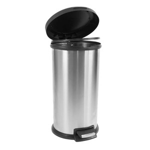 LunaLulinlk Stainless Steel 10.5 Gallon Trash Can Round Step Kitchen Trash Can - 1 of 4