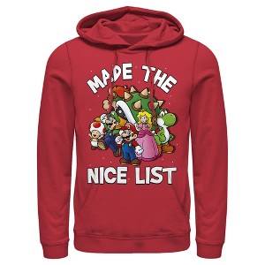 Men's Nintendo Mario Character Nice List Pull Over Hoodie - 1 of 3