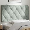vidaXL Velvet Headboard Cushion in Light Gray - Decorative Bedroom Pillow Back, Foam Filled for Comfort, Wall-Mountable, Complements Curved Bed Frames - 2 of 4
