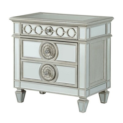 NicBex Nightstand with Drawers,Side Table with Metal Handles and Elegant Finish,Modern Bedside Table for Bedroom,Living Room