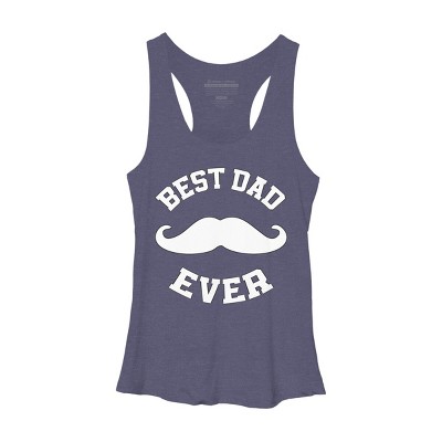 Women's Design By Humans Best Dad Ever Mustache By sukhendu12 Racerback Tank Top