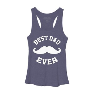 Women's Design By Humans Best Dad Ever Mustache By sukhendu12 Racerback Tank Top - 1 of 2