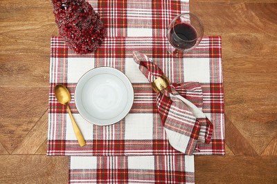 Gracelyn Red and White Cotton Plaid Placemat Set of 6