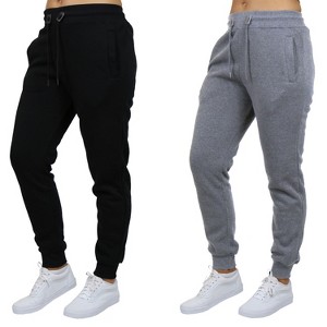 Blue Ice Women's Loose Fit  Fleece-Lined Jogger Sweatpants-2 Pack - 1 of 4