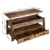 Hausource 41.7" Lift Top Coffee Table with Hidden Storage, 2 Drawers & Open Shelf - 3 of 4