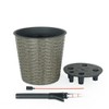 NAYSAYE 2 Pack Wicker Planter for Indoor Outdoor Plants Flowers Herbs with Built In Reservoir for Easy Care, Gray, 13.4"*13.4"*12.2" - 4 of 4