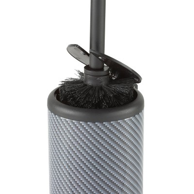 Black Stainless Steel Toilet Brush with Self Closing Lid