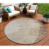 Brown Beige And Taupe Abstract Washable Indoor Outdoor Area Rug - 2 of 4