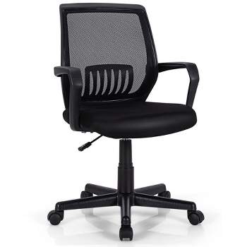 Costway Mid-Back Mesh Chair Height Adjustable Executive Chair w/ Lumbar Support