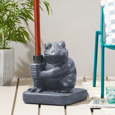 VisioGear Patio Frog Umbrella Stand, Outdoor Umbrella Base for Yard Poolside, Gray, 14"*14"*16"