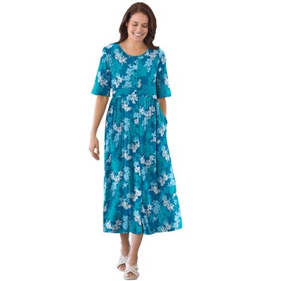 Woman Within Plus Size Button-Front Essential Dress