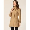 Allegra K Women's Stand Collar Double Breasted Hoodie Outerwear Winter Coat - 2 of 4