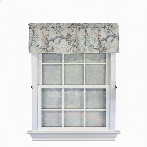 RLF Home 100% Cotton High Quality Anais Tailored Window Valance with 1.5" Rod Pocket 50" W X 12" L Gray - 1 of 4