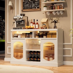 Garvee 3-Piece Pub Table and Chairs Set for 2 with Three-Tier Storage Shelf Rectangular Engineered Wood Bar Table Set, White - 1 of 4