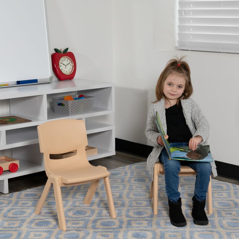 Emma and Oliver 2 Pack Plastic Stackable School Chair with 10.5"H Seat, Preschool Chair, 2 of 15