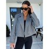 Women's Wool Blend Short Blazer Notch Lapel Button Winter Coat - 2 of 4
