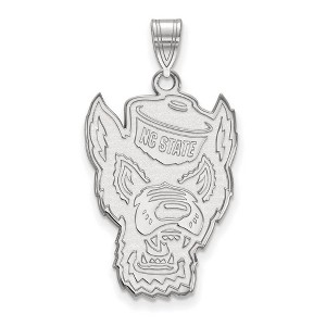 Black Bow Jewelry 10k White Gold North Carolina State Wolfpack NCAA Extra Large Pendant - 1 of 3
