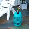 Outsunny Steel Patio End Table, Round Side Table with Hollow Drum Design, Accent Table for Outdoor and Indoor Use - 3 of 4