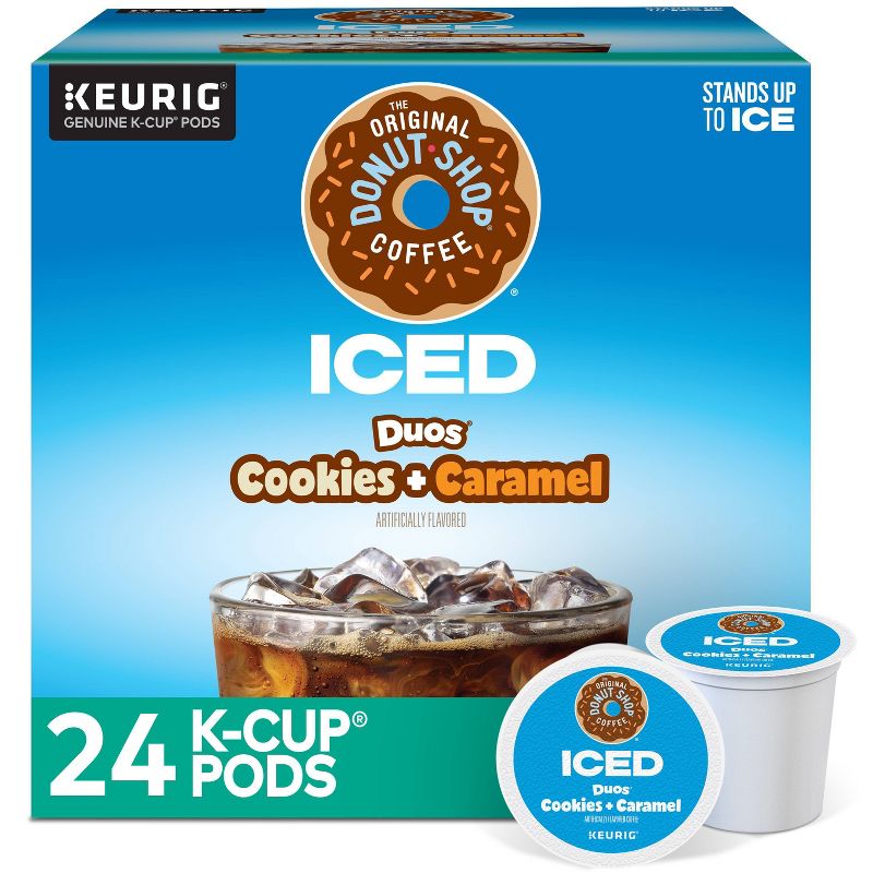 Keurig The Original Donut Shop ICED Cookies + Caramel Medium Roast K-Cup Pods - 24ct, 1 of 12