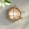 Possini Euro Design Anjali 10" High Industrial Outdoor Wall Light Fixture Mount Porch House Bulkhead Weatherproof Gold Brass Finish Glass Shade - 2 of 4