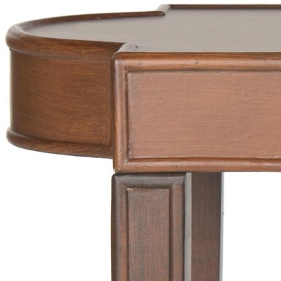 Curvaceous Quatrefoil Warm Brown Solid Wood End Table