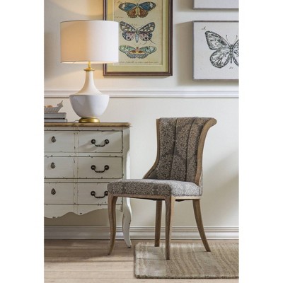 White Ceramic Table Lamp with Linen Shade and Gold Accents