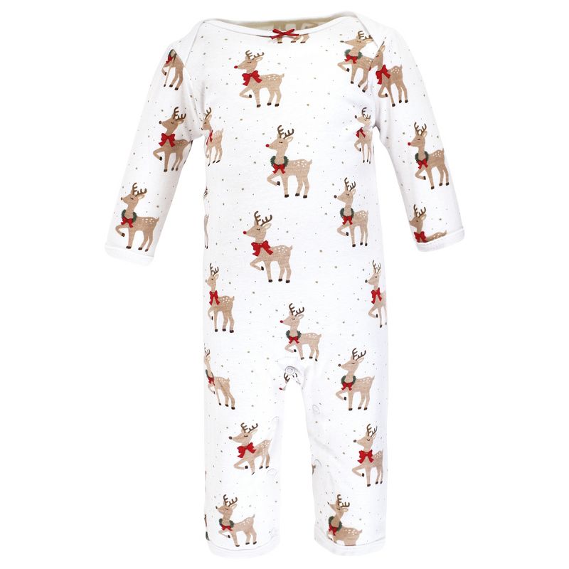 Hudson Baby Infant Girl Cotton Coveralls, Fancy Rudolph, 6 of 7