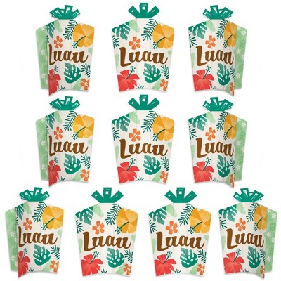 Big Dot of Happiness Tropical Luau - Table Decorations - Hawaiian Beach Party Fold and Flare Centerpieces - 10 Count