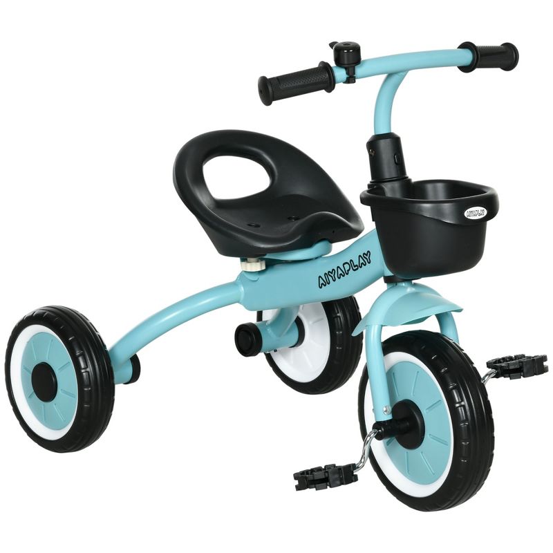 Qaba Tricycle for Toddlers Age 2-5 with Adjustable Seat, Toddler Bike for Children with Basket, Bell, 1 of 7