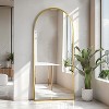 PexFix Arched Mirror for Entryway Bathroom Wall Decor Metal Frame Wall Mounted Mirror 2-Pieces - 2 of 4
