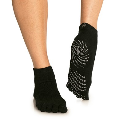 Gaiam No Slip Yoga Socks - Black/Gray M 