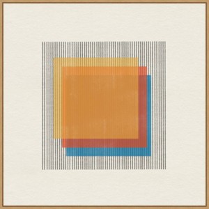 30" x 30" Mid-Century Modern Squares No 1 by The Miuus Studio Framed Canvas Wall Art Print - Amanti Art: Lithograph, Polystyrene Frame - 1 of 4