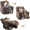 Recliner Rocking Chair with Massage and Heat, Wide Overstuffed Ergonomic Fabric Recliner with Breathable Upholstery, 2 Side Pockets & Remote Control - 4 of 4