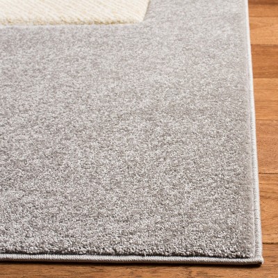 Gray Elephant Kids Round Synthetic Area Rug