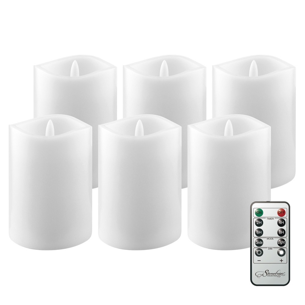 Photos - Other Decoration Stonebriar Collection 3"x4" Set of 6pk LED Candle with White Wax 3''X4''