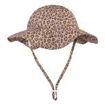 Hudson Baby Infant and Toddler Girl Sun Protection Hat, Brown Leopard
