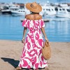 Women's Off-Shoulder Ruffle Smoked Waist Printed Maxi Dress - Cupshe - 2 of 4