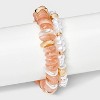 Beaded Stretch Bracelet 2pc - A New Day™ Peach/Gold - 2 of 4