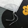 Black Flower Duvet Cover King 100 Cotton Set of 3 Set with Zipper Ties, Cute Yellow Grey Blossom Pattern, 2 Pillowcases - 4 of 4