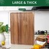 Acacia Wood Cutting Board with Handles & Juice Grooves, 20x15 inch Charcuterie Cheese Board for Kitchen, Gift for Home Cooks, Natural wood - 2 of 4